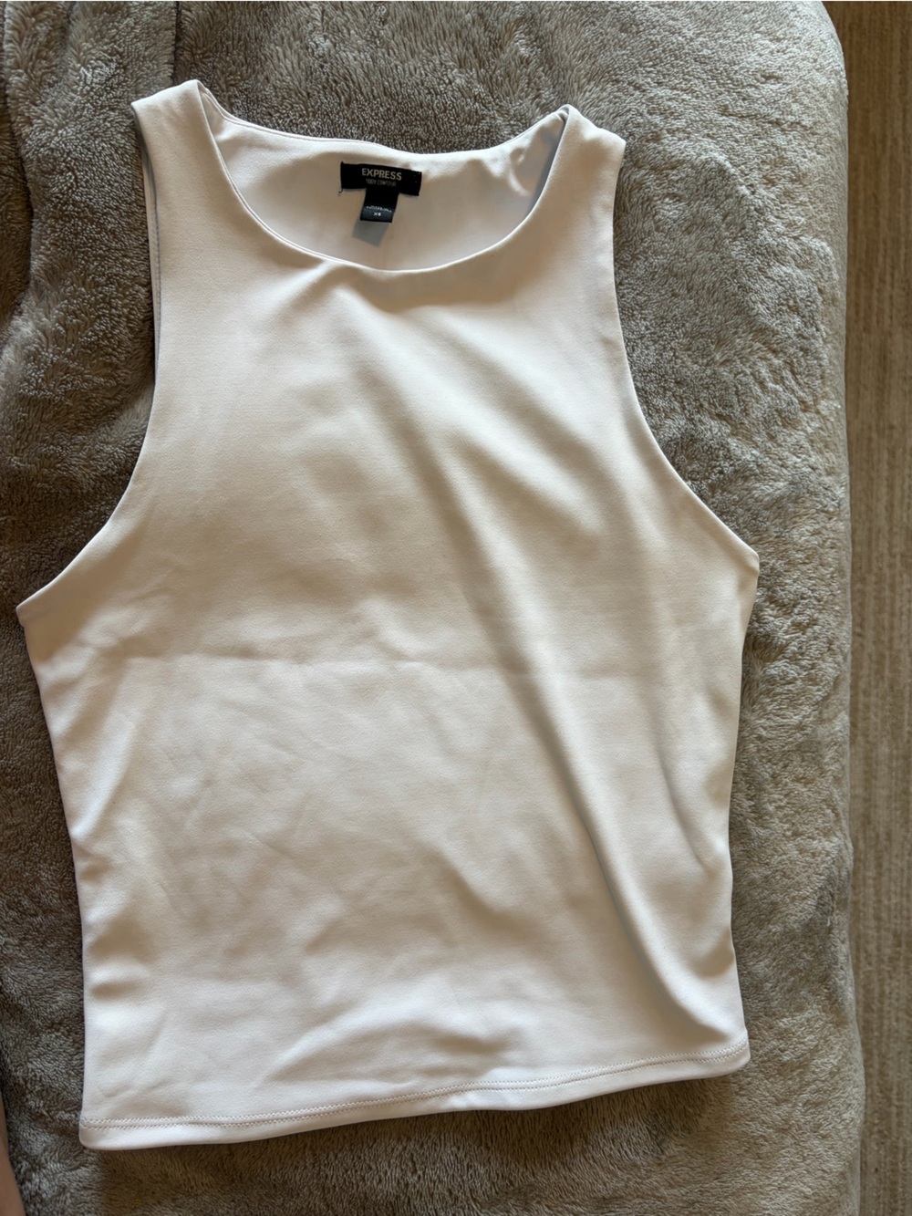 Express White Crop Tank